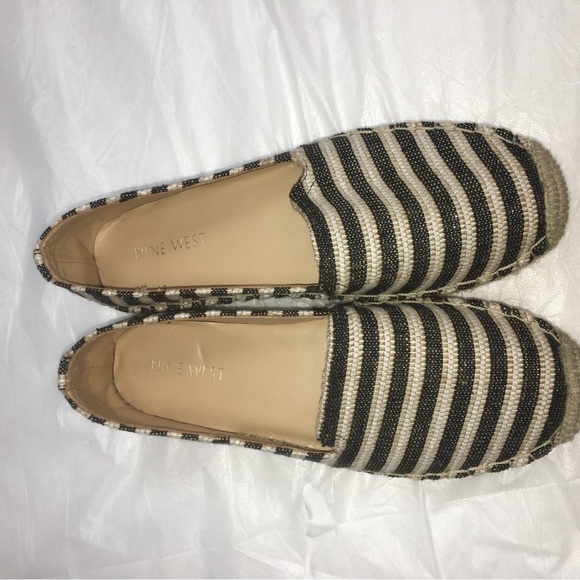 NEW Nine West Black Cream Espadrille Platform Sandals Size 6.5 NWOT - Picture 2 of 5